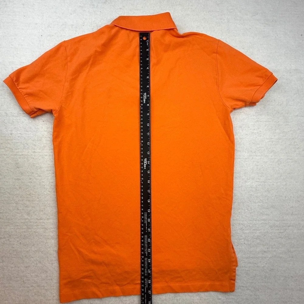 Polo Ralph‎ Lauren Mens Orange Short Sleeve Pony Logo Polo Shirt Size Small